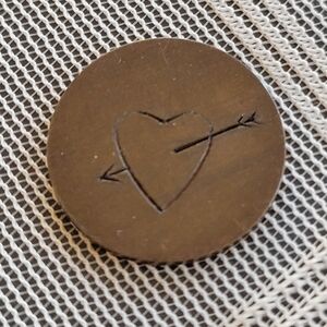 Vintage Love Token Heart 1918 Lincoln Wheat Penny